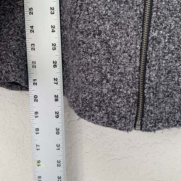 Torrid Fit & Flare Tweed Jacket Asymmetrical Zip Marled Gray Women Plus 1X Moto - Picture 9 of 10